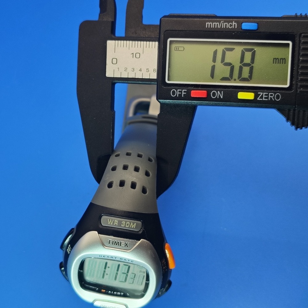 Vintage 2008 Timex Indiglo Heart Rate Monitor Trainer 46mm Women's Sport Watch - Picture 10 of 10